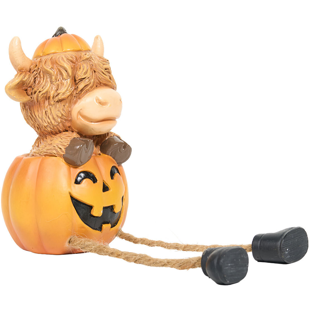 Halloween Sitting Highland Cow Decoration Image 4