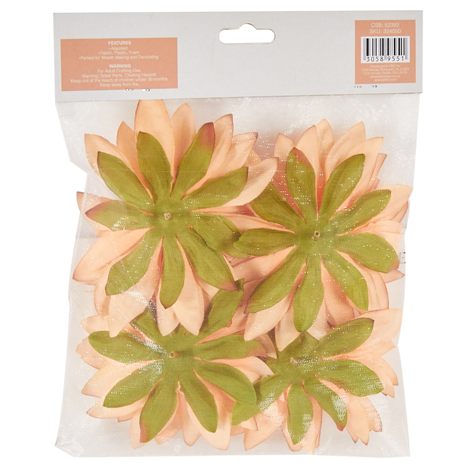 Pack of 4 Autumn Flower Heads - Orange Image 2
