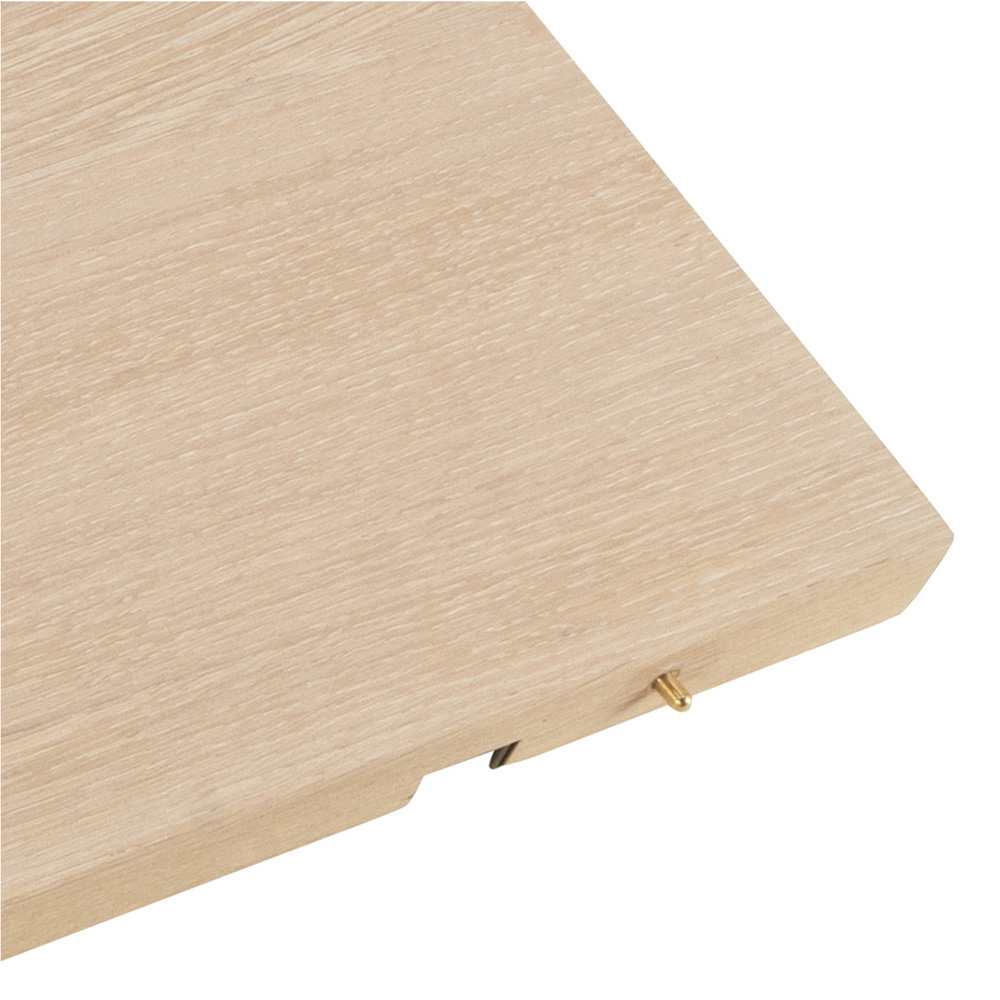 Florence A Line White Oak Round Dining Table Extension Leaf Image 3