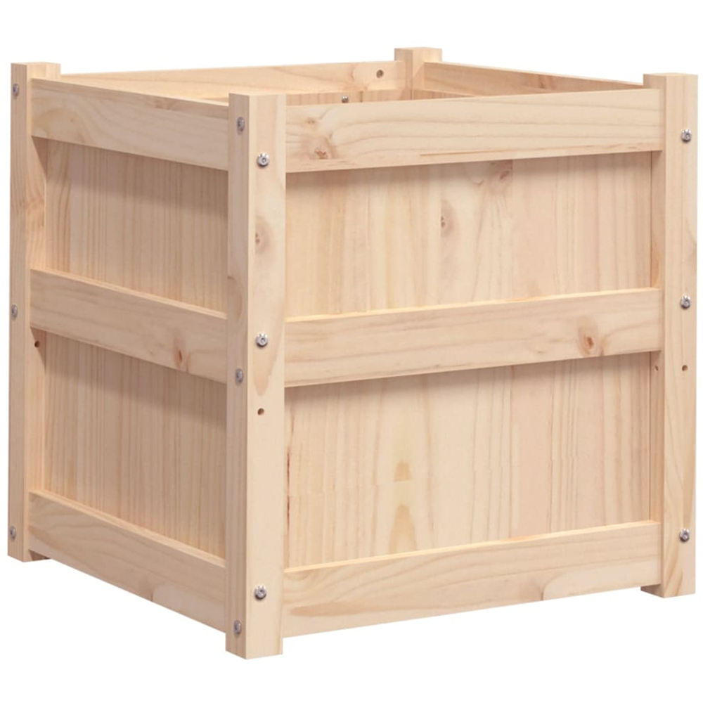 vidaXL Brown Solid Pine Wood Raised Garden Planter 50 x 50 x 50cm 2 Pack Image 5