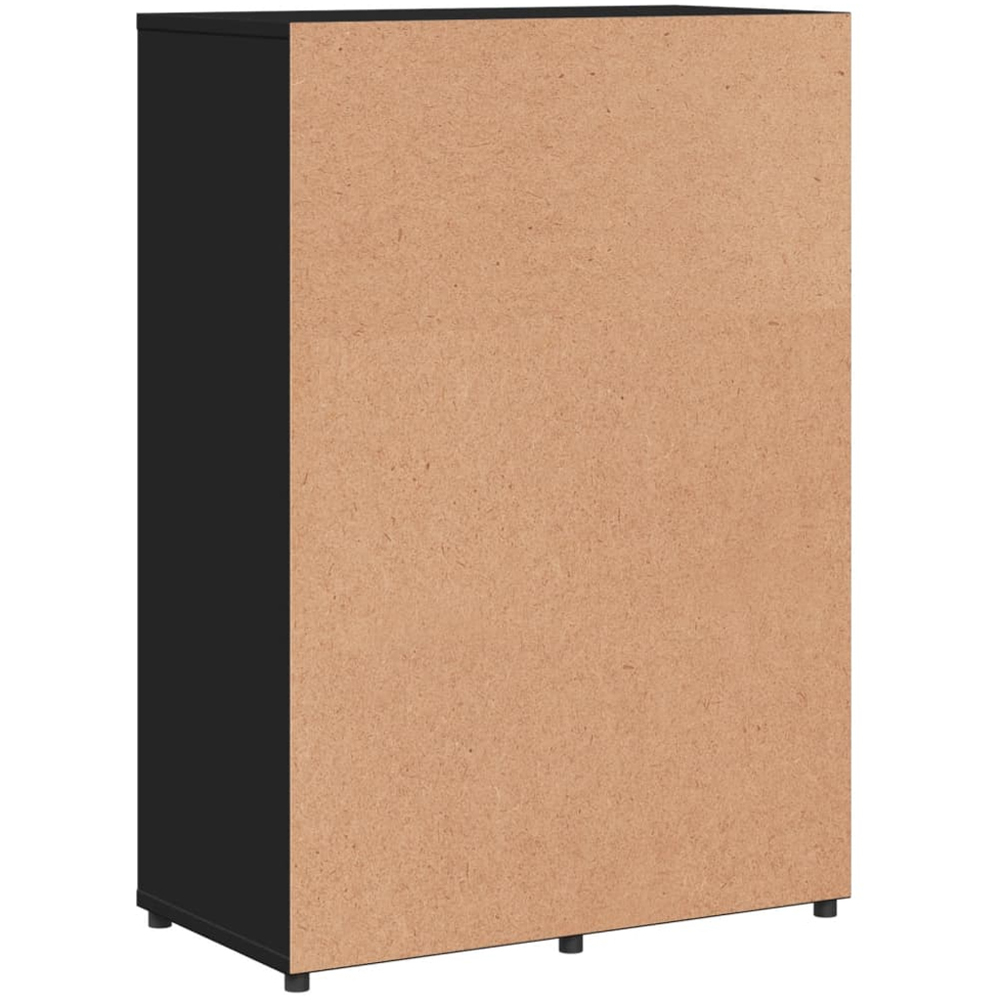 vidaXL Single Door 4 Drawer Black Wooden Sideboard Image 6