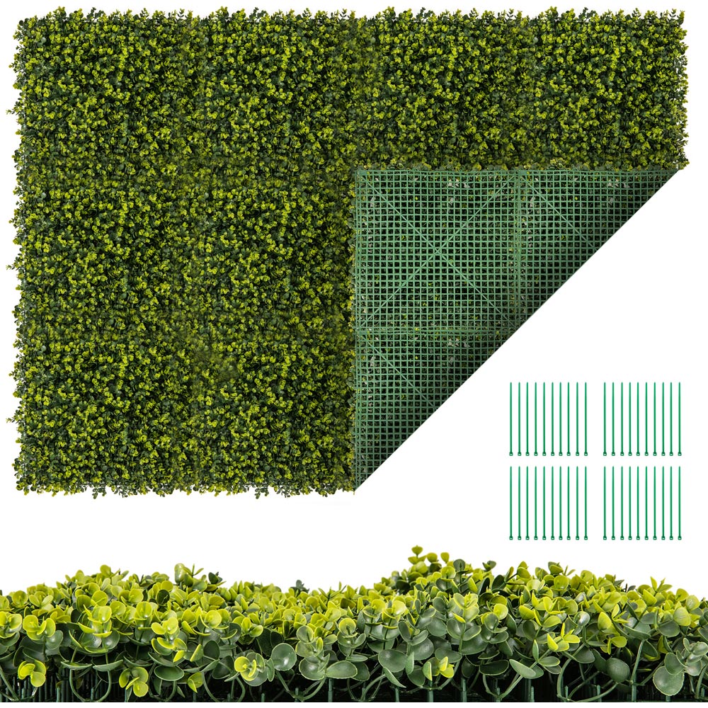 Costway 1.6 x 1.6ft Artificial Boxwood Hedge Panels 12 Pack Image 3