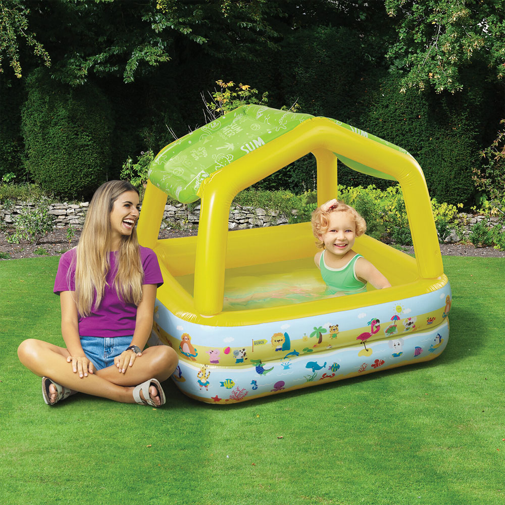 Paddling Pool with Removable Shade Image 2