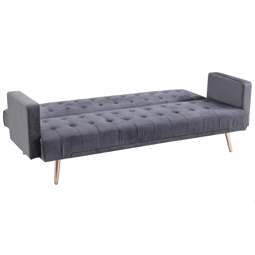 Home Detail Windsor 3 Seater Grey Velvet Sofa Bed Image 3