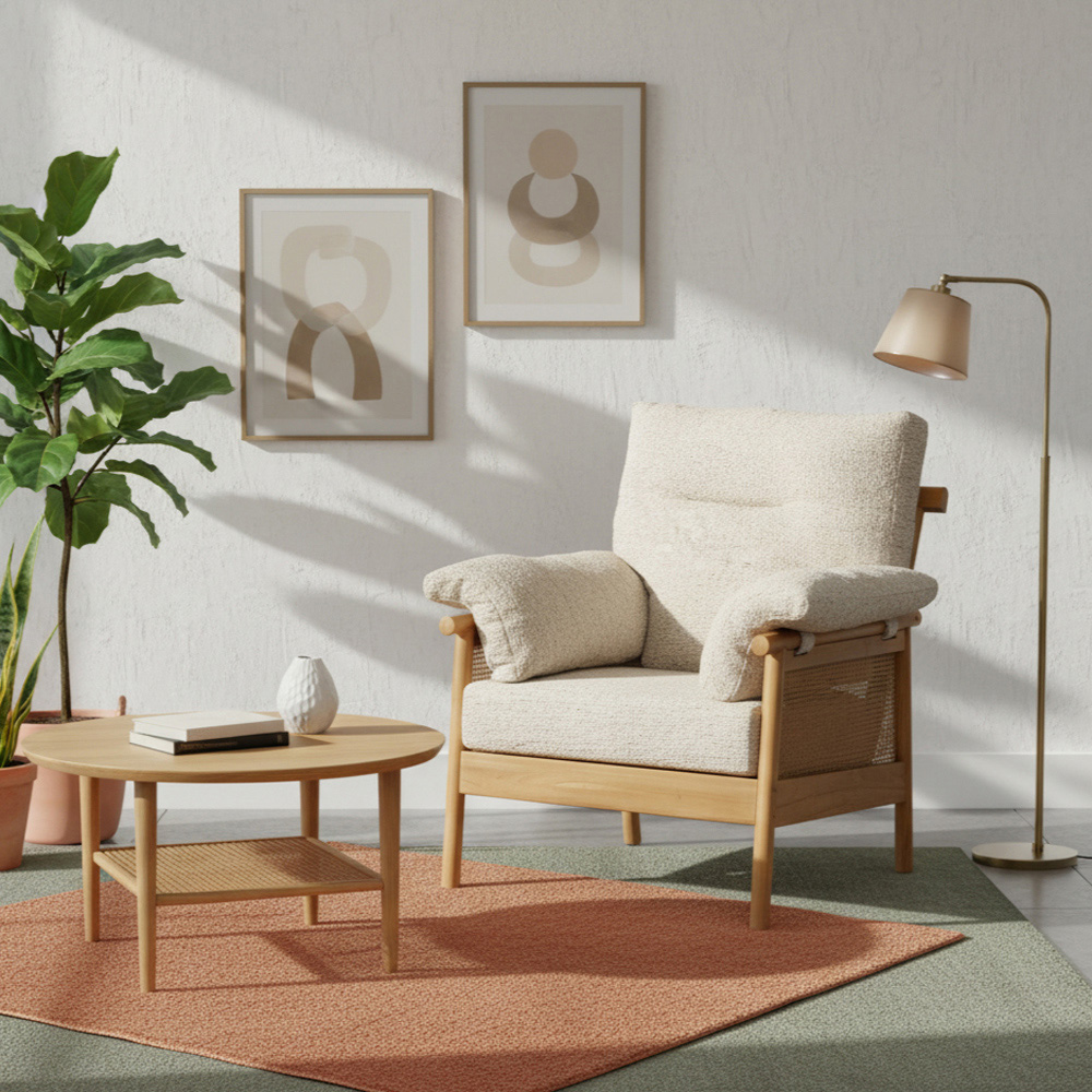 Desser Mindi Light Oak Natural Rattan Sutton Armchair Image 6