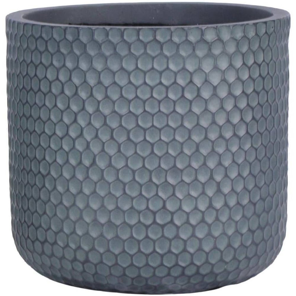wilko Honeycomb Grey Cylinder Round Outdoor Planter 19cm Image 1