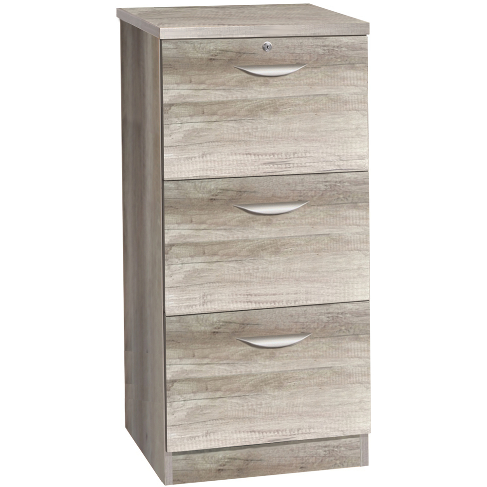 R White Cabinets 3 Drawer Grey Filing Cabinet Image 2