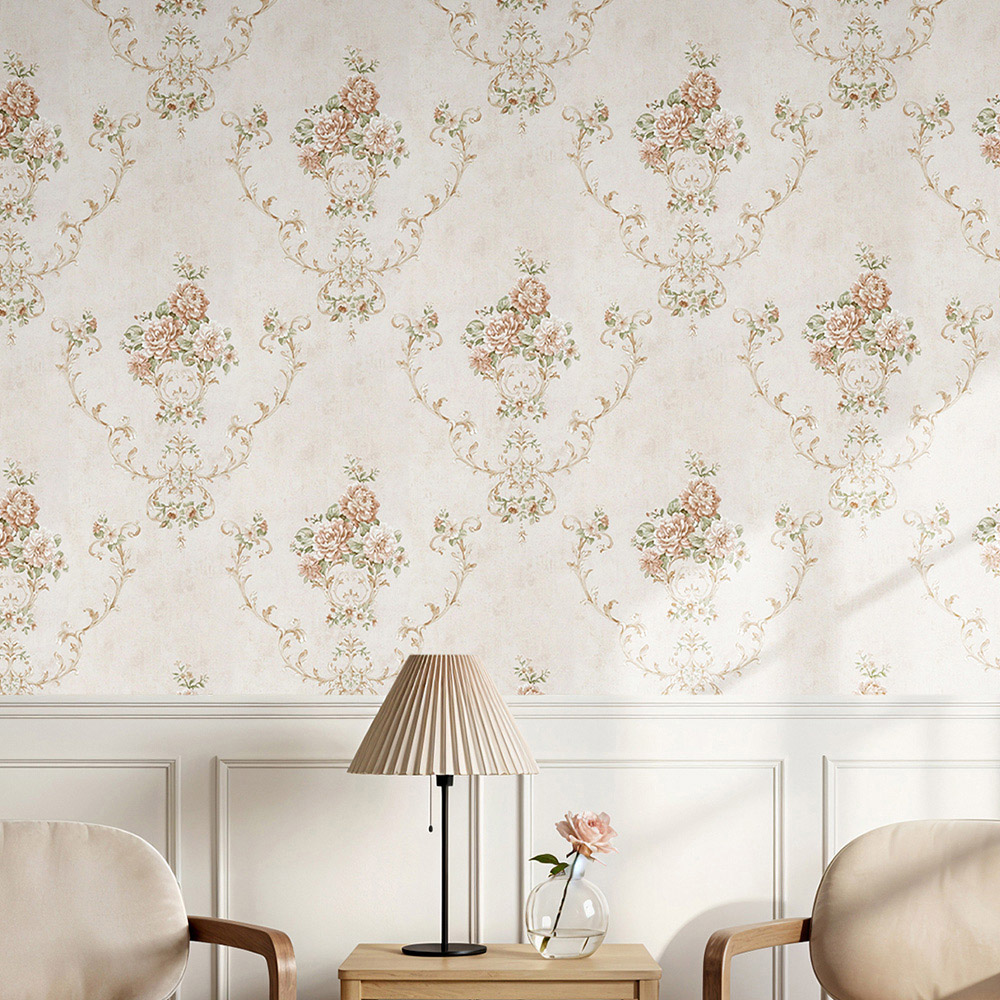 Living and Home Light Beige 3D Embossed Non-Pasted Wallpaper Roll 950 x 53cm Image 7