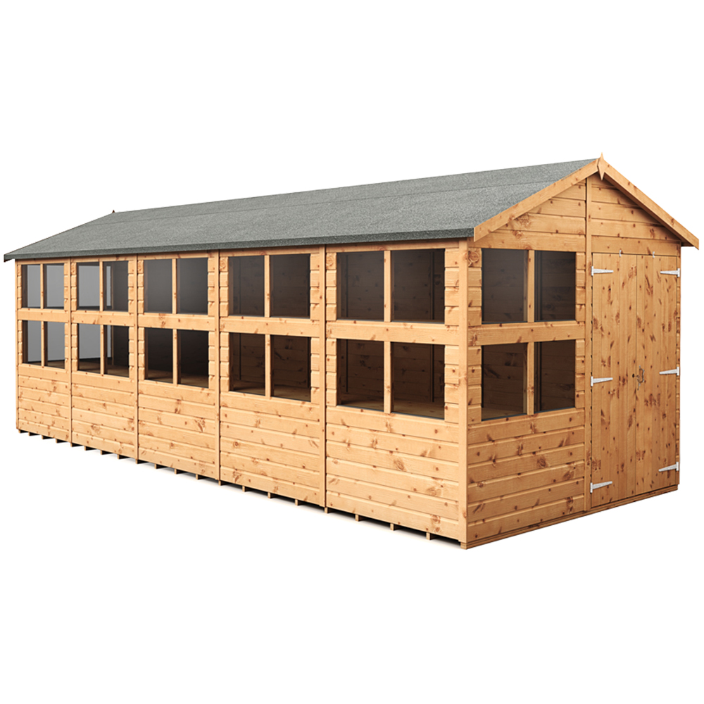 Empire Sheds 8 x 20ft 2 Door Dipped Treated Tongue and Groove Apex Potting Shed Image 1