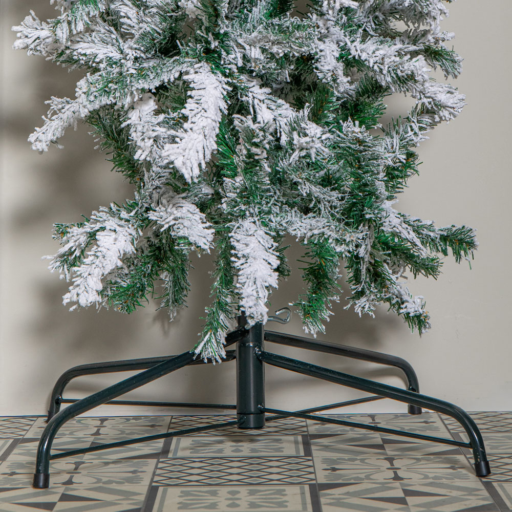 Samuel Alexander Double Door Snow Flocked Christmas Tree Flat Top Arch with 2000 Tips 8ft Image 3