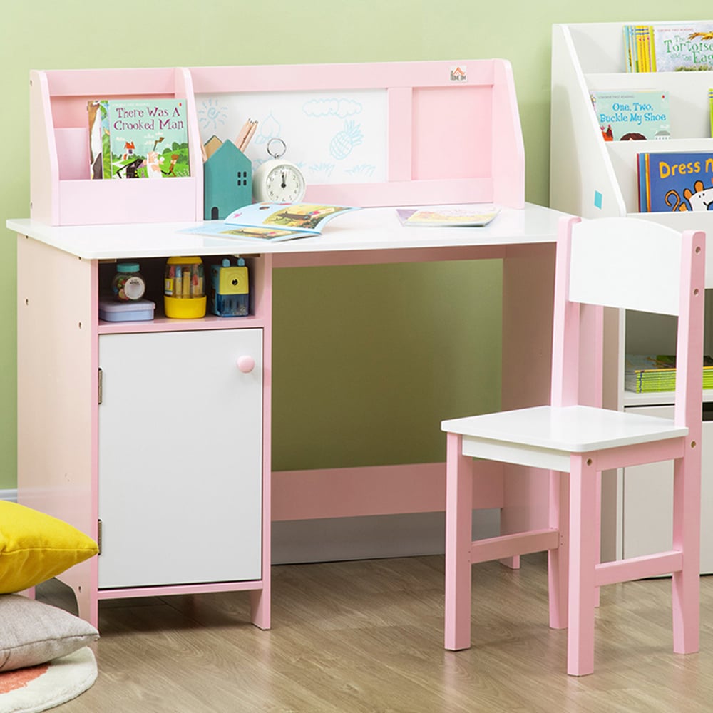 Playful Haven 2 Piece Kids Desk and Chair Set Pink