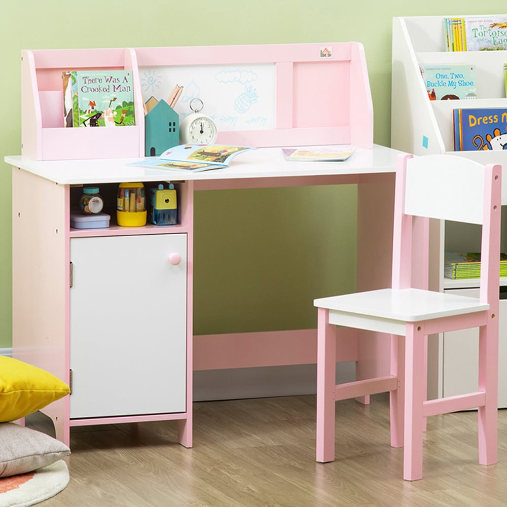 Playful Haven 2 Piece Kids Desk and Chair Set Pink Image 1