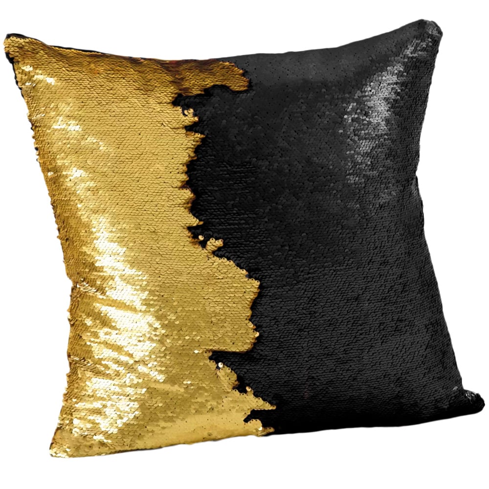 Velosso Mermaid Black and Gold Filled Cushion 43 x 43cm 2 Pack Image 1