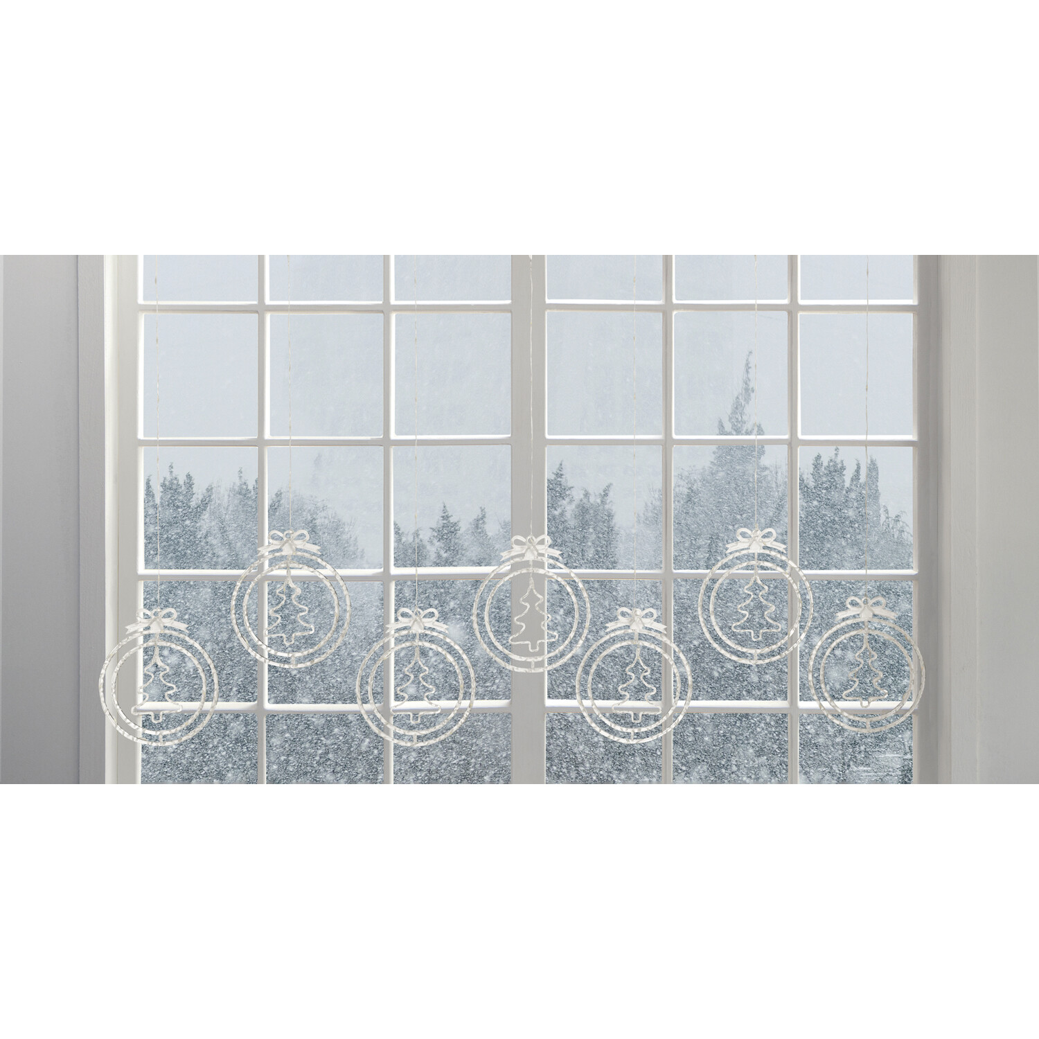 Christmas Tree and Bows LED Curtain Light - White Image 4