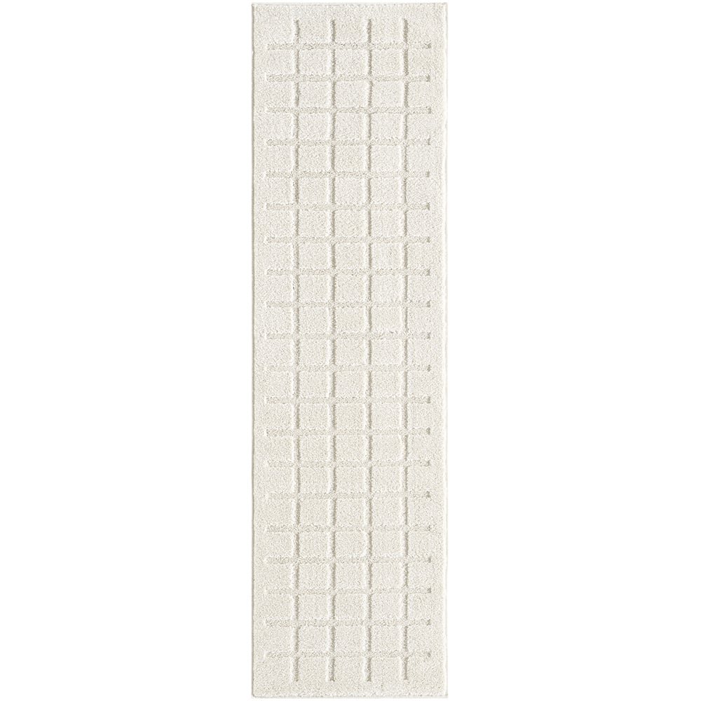 Desire Rugs Aya Cream Embossed Cube Rug 60 x 220cm Image 1