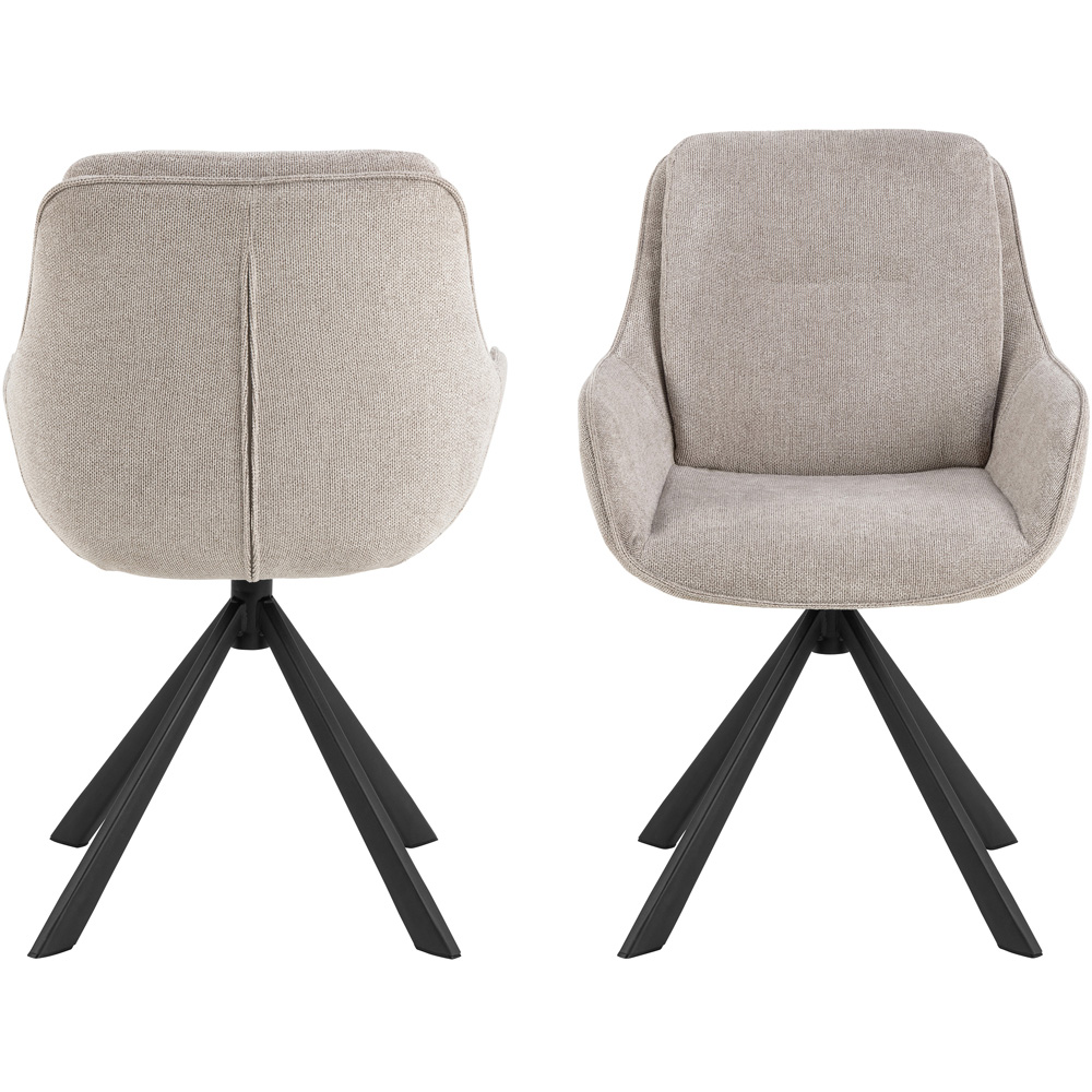 Florence Carrie Sand Swivel Dining Chair Set of 2 Image 3