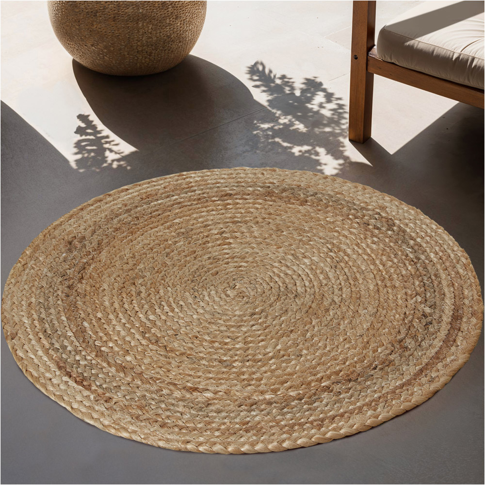 tectake Glim Jute Round Rug 60 x 60 x 0.5cm Image 2