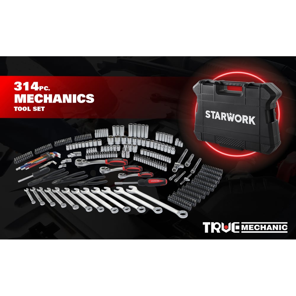 STARWORK True Mechanic 314 Piece Metric Mechanics Tool and Socket Set Image 8