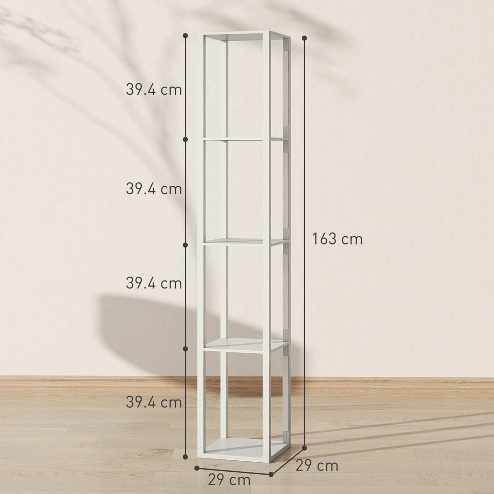 Portland 4 Shelf Oak LED Floor Lamp with Foot Switch Image 9