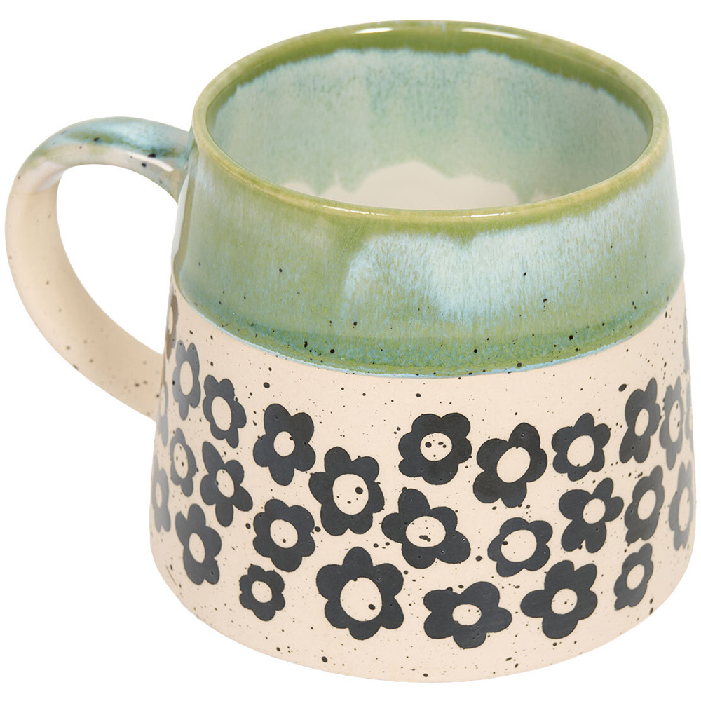 Green Floral Reactive Glaze Mug Image 1