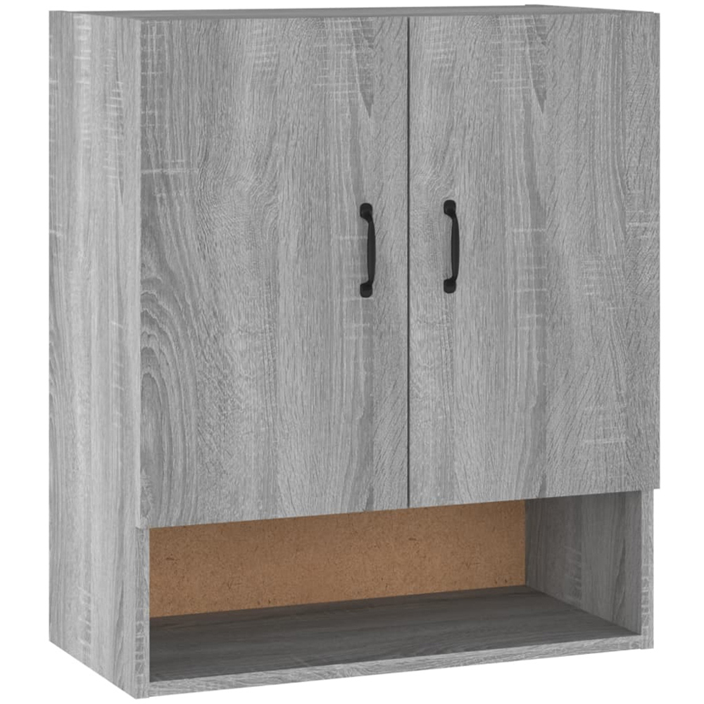 vidaXL 2 Door Single Shelf Grey Sonoma Wall Cabinet Image 2
