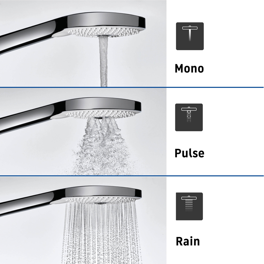 Duravit D120 Black 3 Jet Spray Function Click Hand Shower Image 7