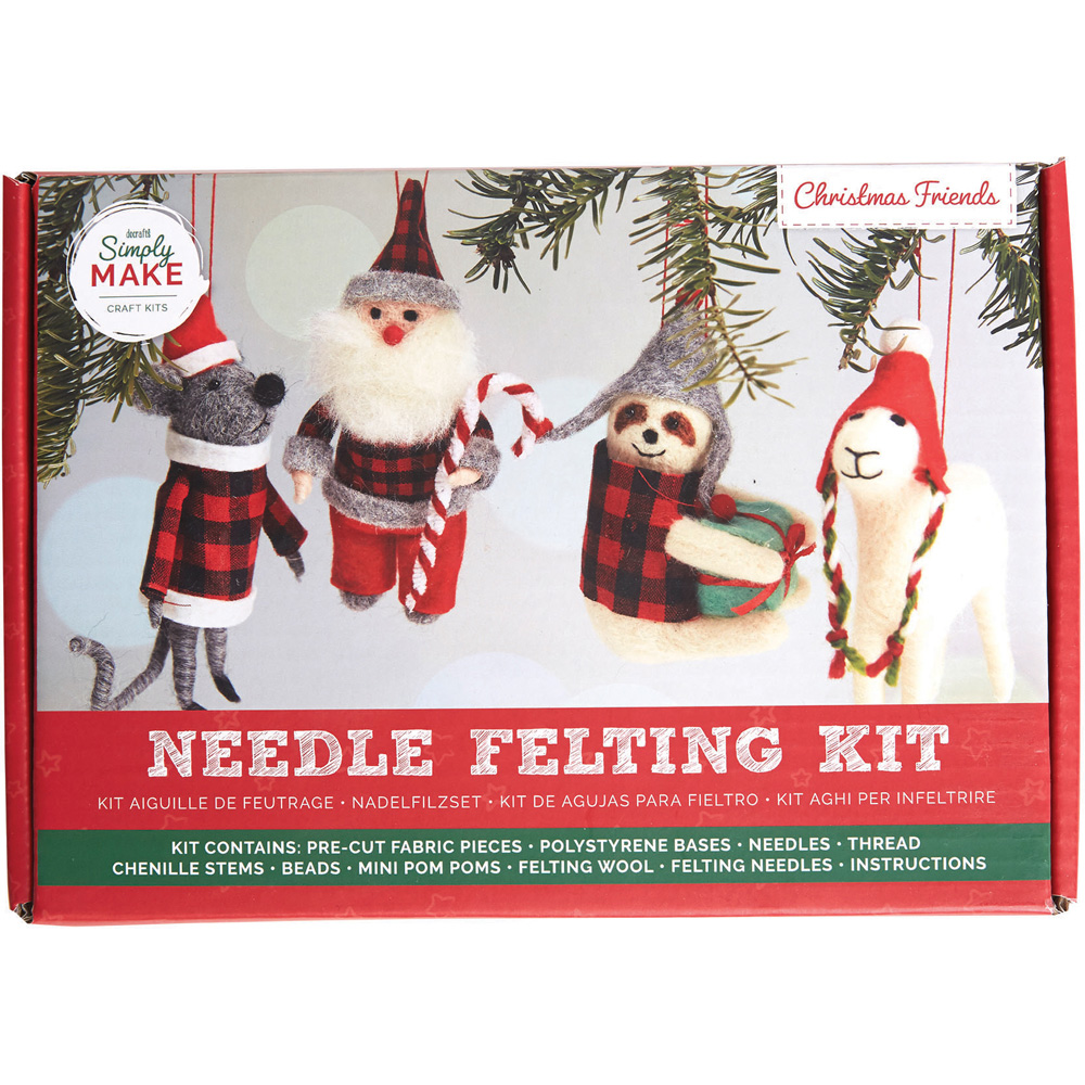 Simply Make Christmas Chums Needle Felting Craft Set 4 Pack Image 1