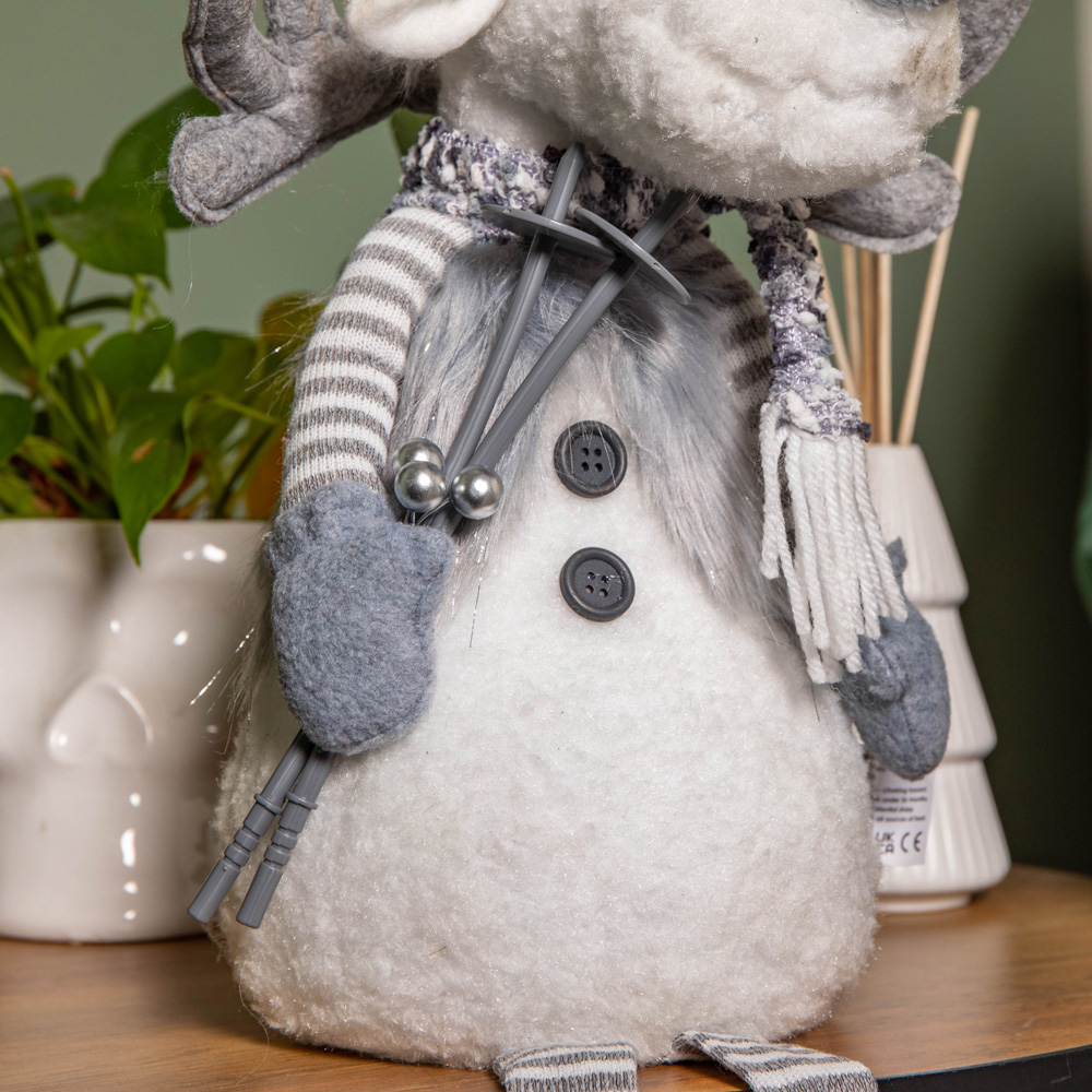Samuel Alexander Light Up Grey Reindeer Christmas Decoration with Dangly Legs Image 6