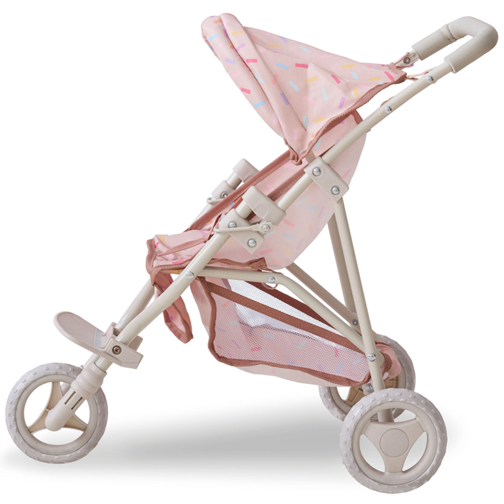 Teamson Kids Olivia's Little World Beige Confetti Doll Jogging Stroller Image 3