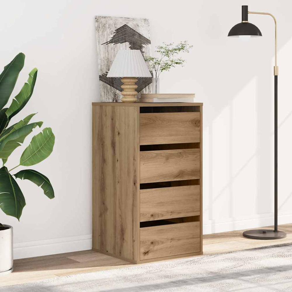 vidaXL 4 Drawer Artisan Oak Engineered Wood Corner Chest of Drawers Image 8