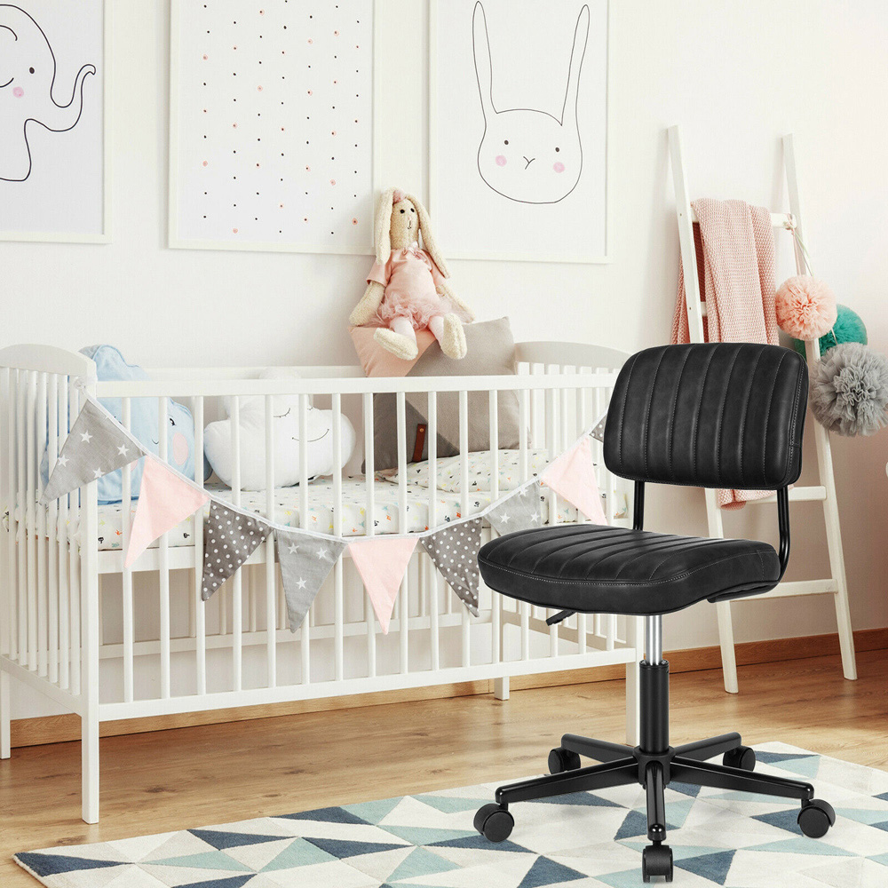 Costway Black PU Leather Office Chair Image 8