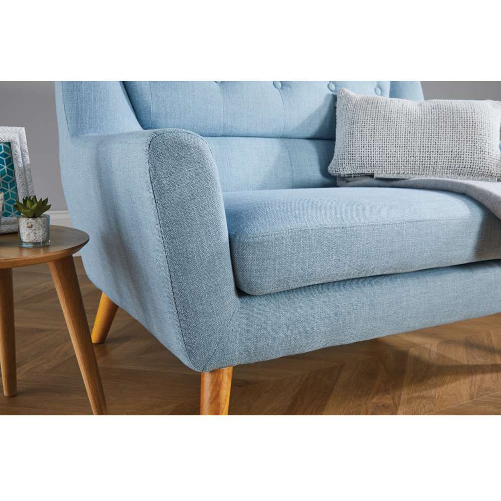 Lambeth 2 Seater Medium Duck Egg Blue Fabric Sofa Image 6