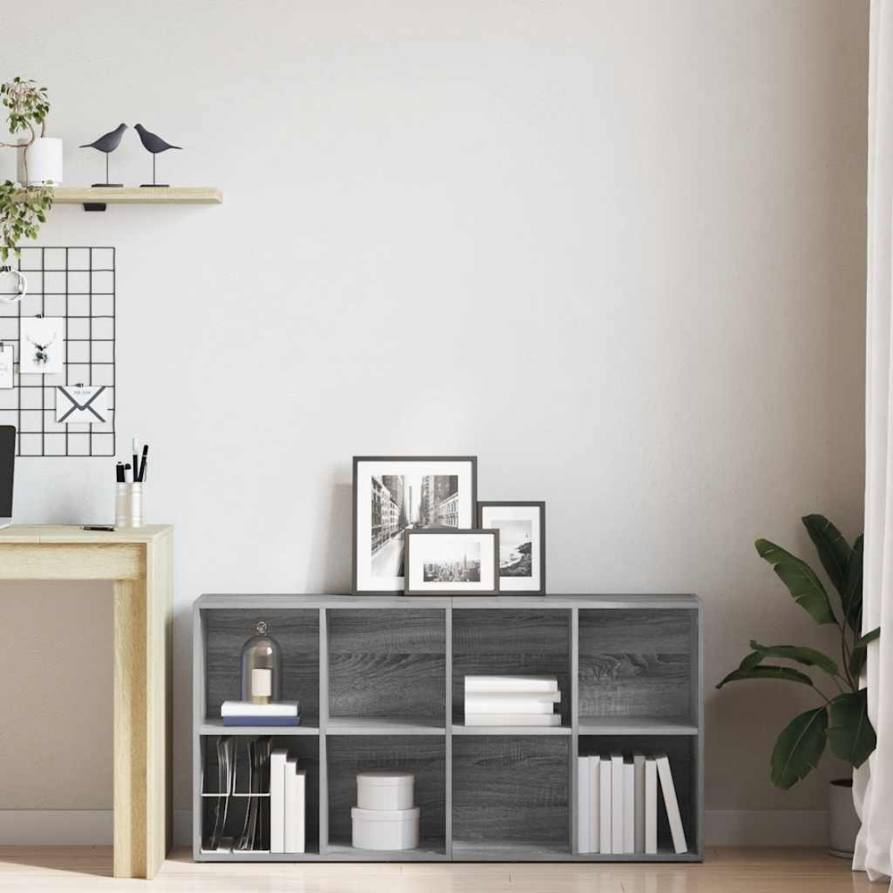 vidaXL 8 Shelf Grey Sonoma Bookcase Image 9