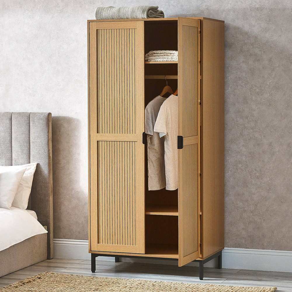 Julian Bowen Sia 2 Door Warm Wood Wardrobe Image 9