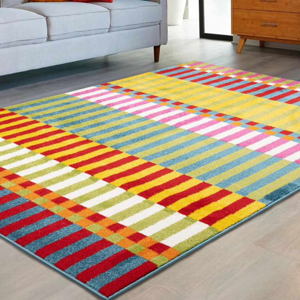 Homemaker New Villa Multicolour Blocks Rug 120 x 170cm Image 1