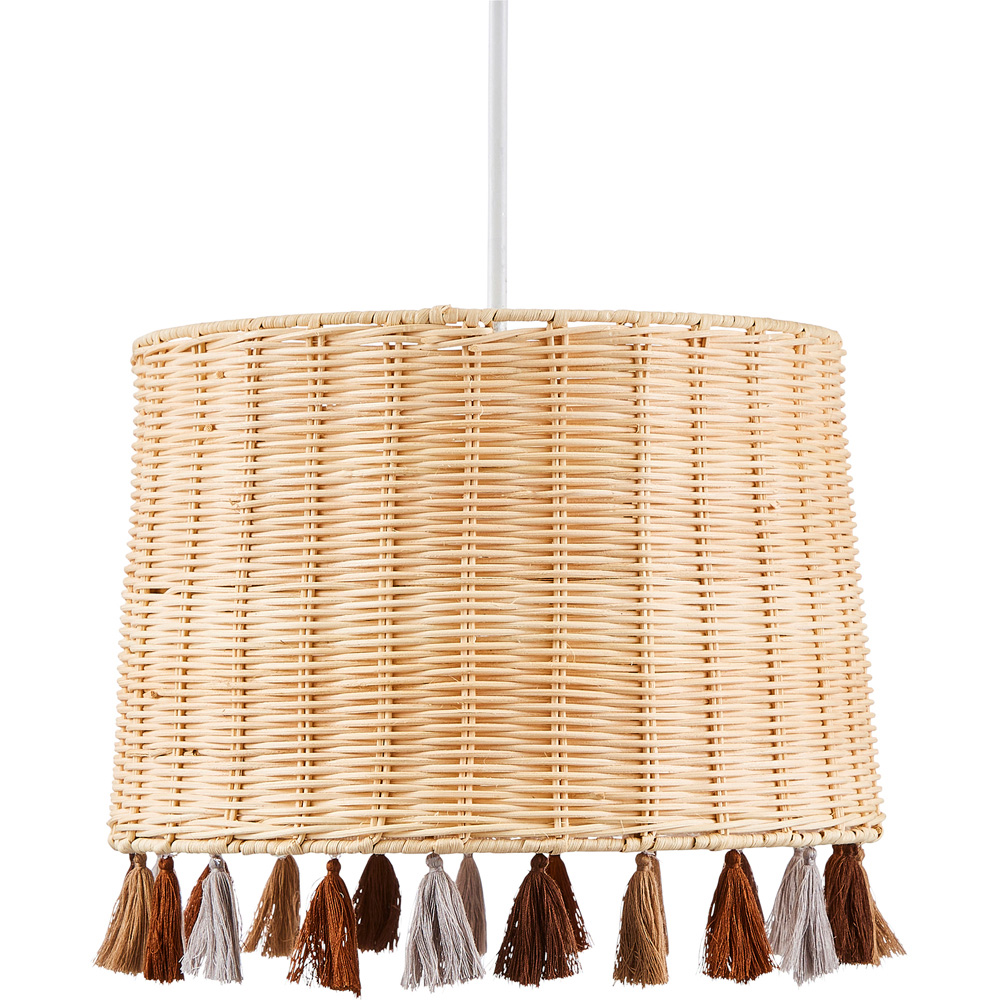 Glow Easyfit Natural Tassel Rattan Pendant Shade Image 1