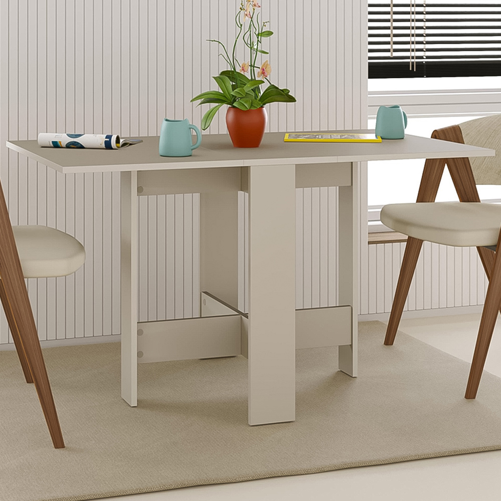 Decortie Artemio 4 Seater Foldable Dining Table Sandstone Image 1