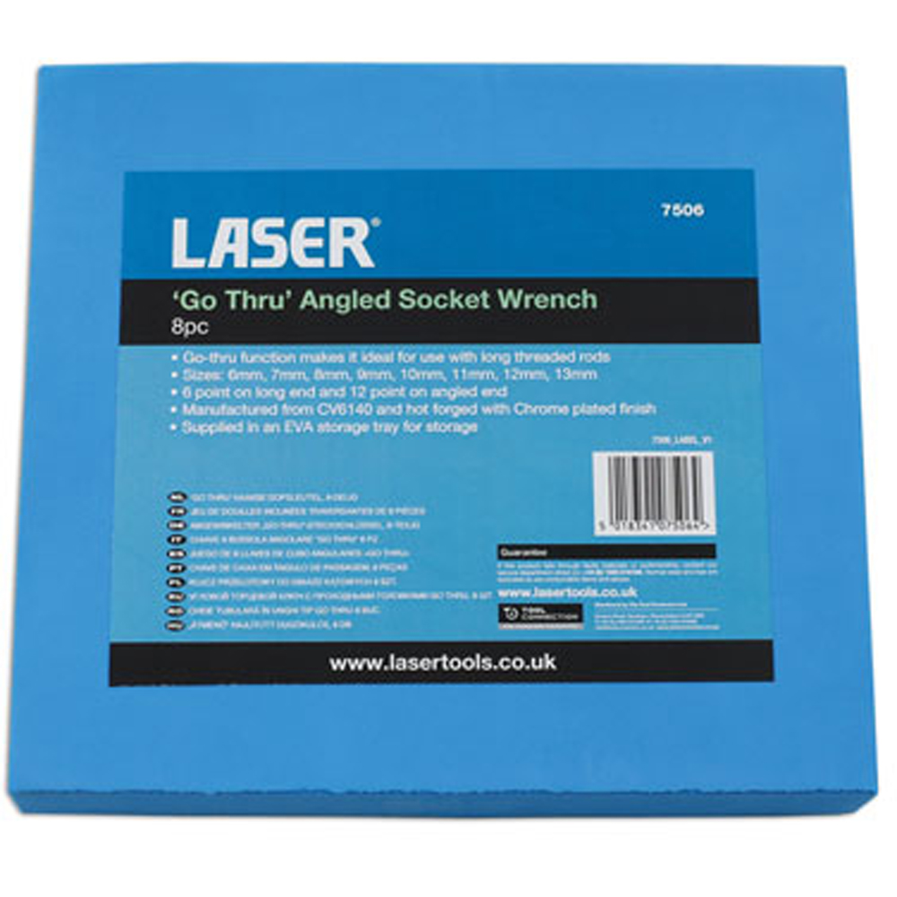 Laser 7506 8 Piece Go Thru Angled Socket Spanner Set Image 8