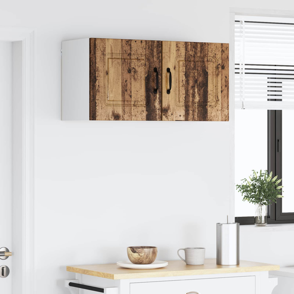 vidaXL Kalmar Single Door Old Wood Wall Mounted Square Kitchen Cabinet Set of 2 Image 9