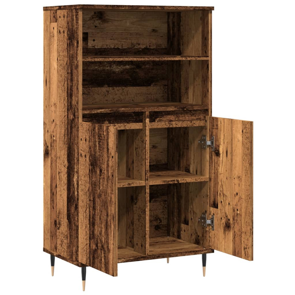 vidaXL 2 Door 2 Shelf Old Wood Highboard Image 5