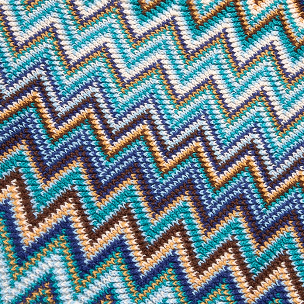 Living and Home Bohemian Blue Wave Sofa Throw Blanket with Tassels 170 x 127cm Image 4