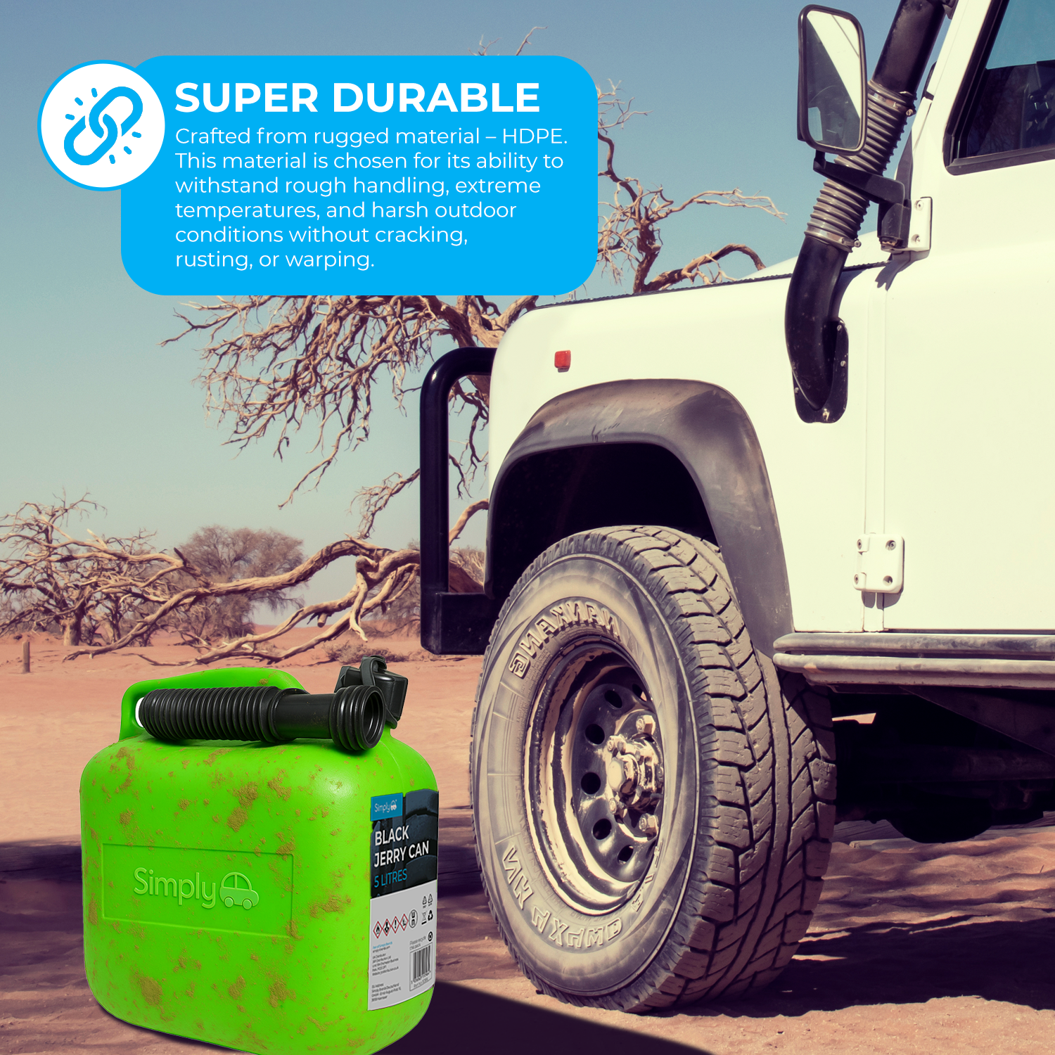 Simply Auto Plastic Fuel Can Green Image 5