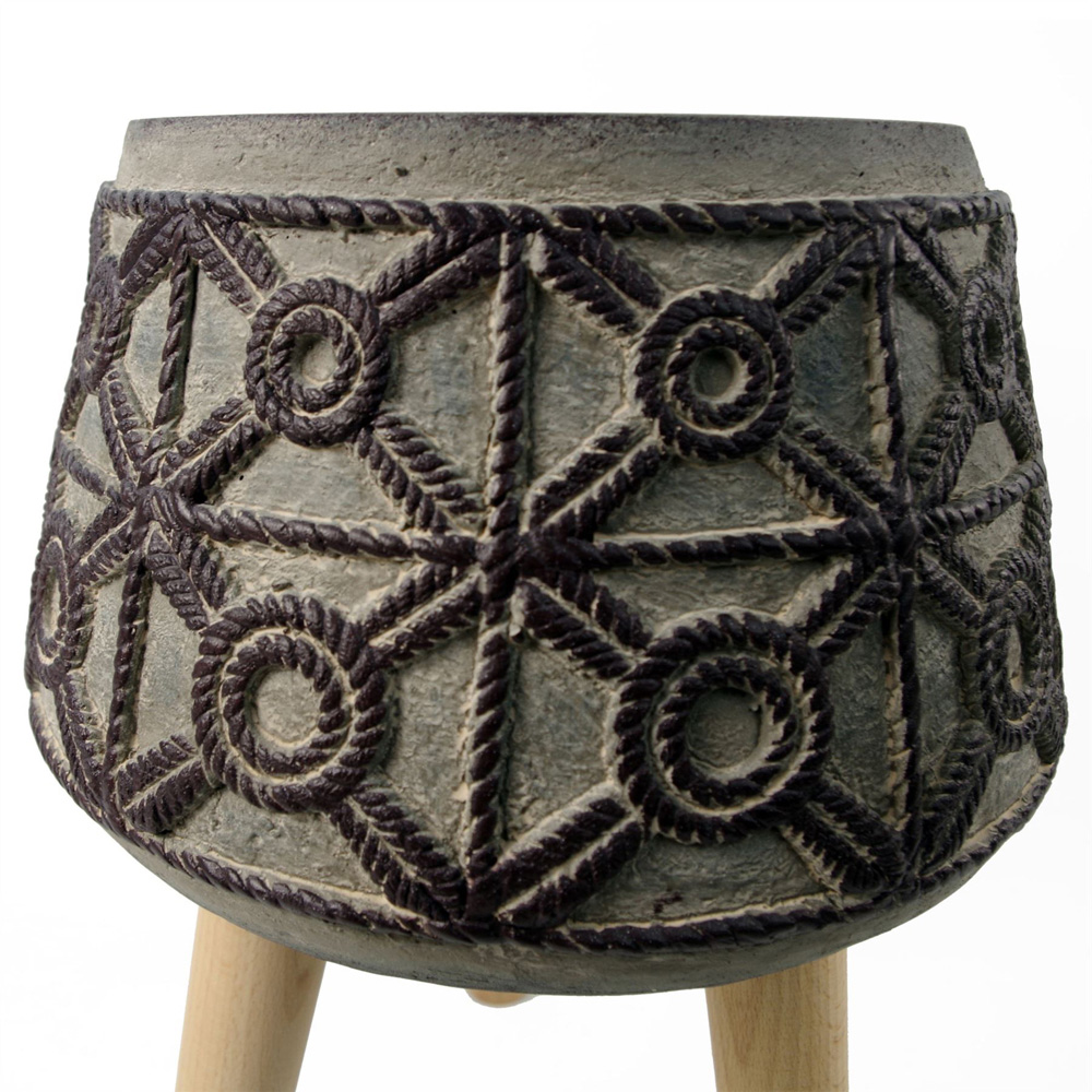 Leaf Rope Effect Fibreglass Composite Indoor Planter with Legs 36 x 26cm Image 5