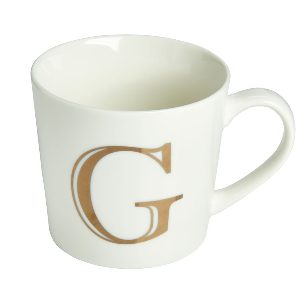Wilko Gold Alphabet Mug - G Image
