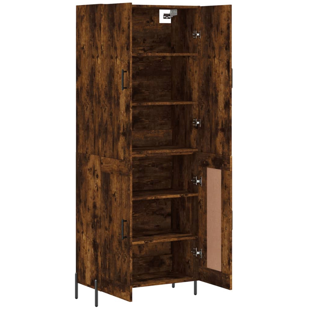 vidaXL 2 Door Smoked Oak Highboard Image 4