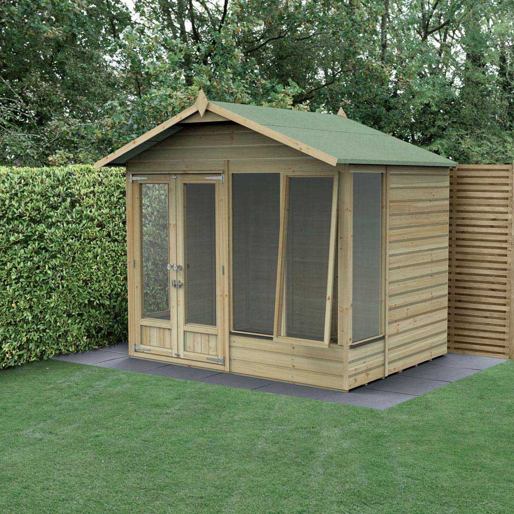 Forest Garden Beckwood 8 x 6ft Single Front Opening Shiplap Apex Summerhouse Image 5