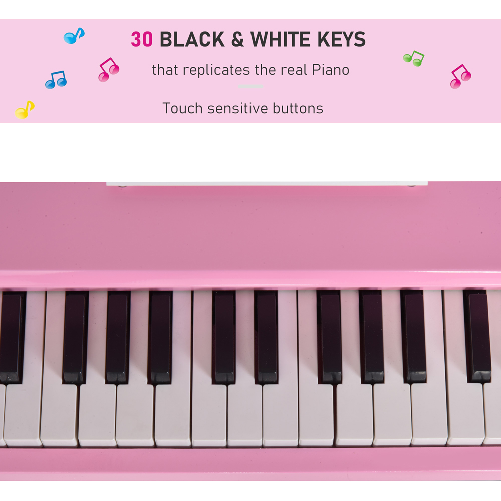 Tommy Toys 30 Keys Mini Kids Piano with Music Stand and Bench Image 5