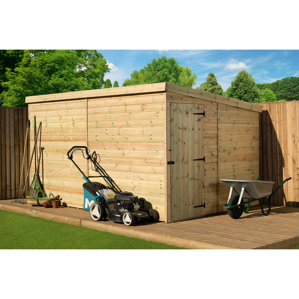 Empire Sheds 2000 10 x 8ft Side Panel Door Tongue and Groove Pent Garden Shed Image 2