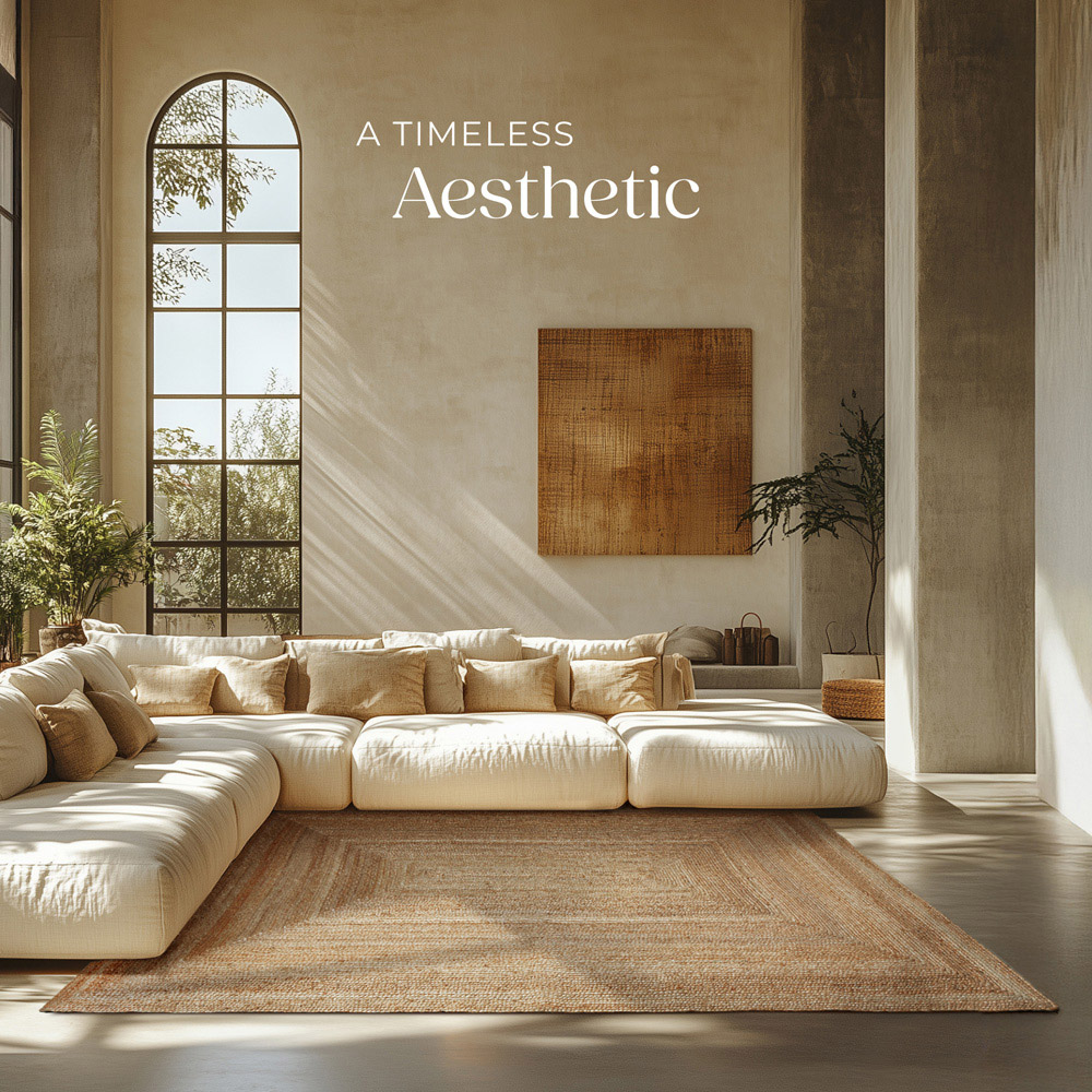 tectake Glim Jute Woven Rug 290 x 200 x 0.5cm Image 4