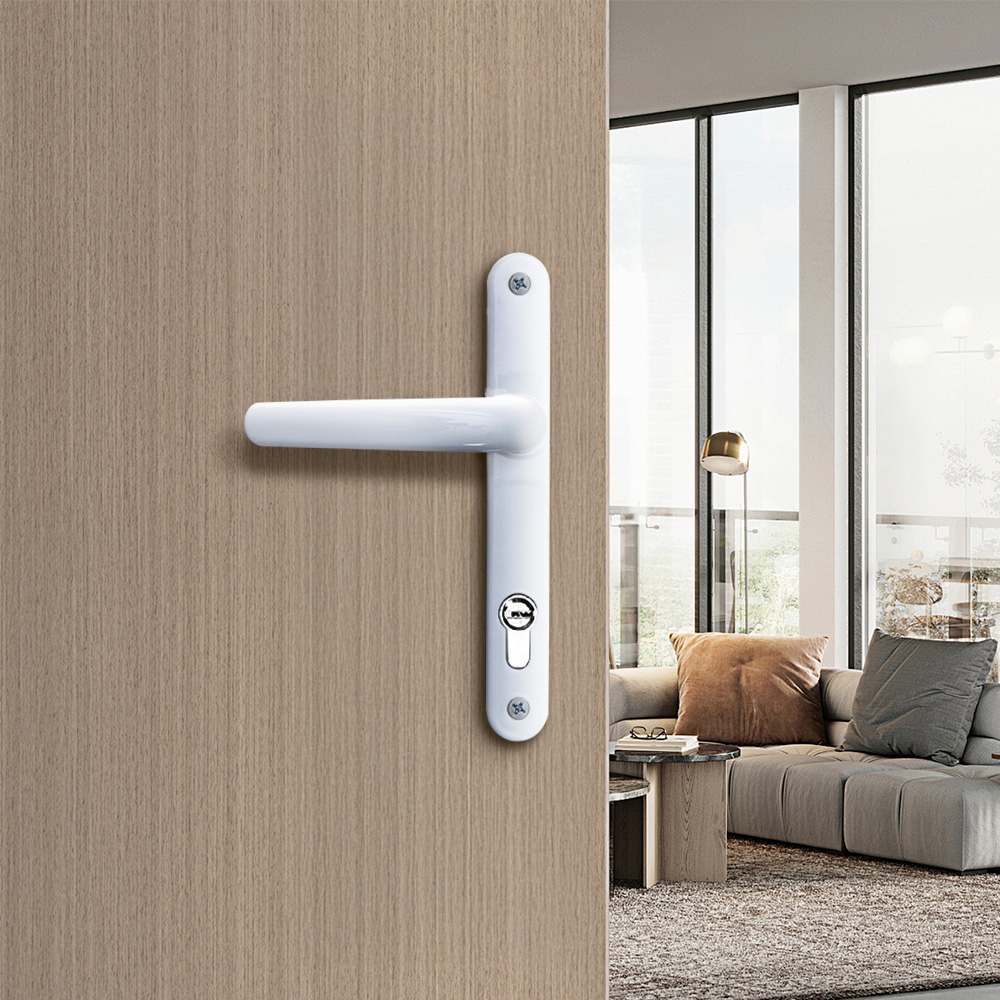 Living and Home Single Pair White Aluminium Alloy Door Handles without Lock Cylinder Image 2